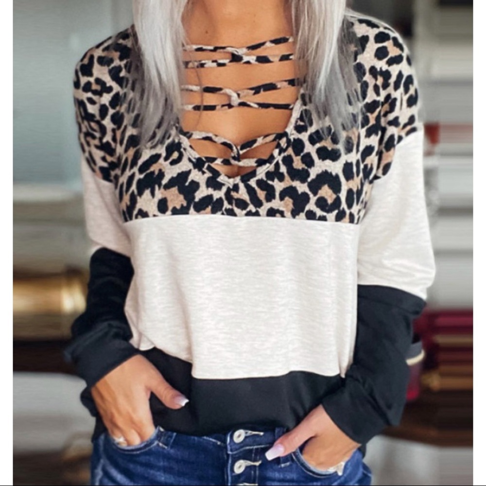 Leopard long sleeve top ✨